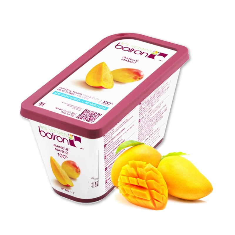 Mango Fruit Puree - Frozen - By Les Vergers Boiron - 100% Fruit - 2.2Lbs - Kosher
