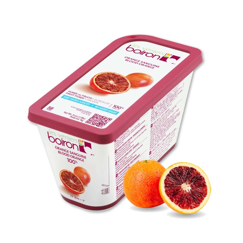 Blood Orange Fruit Puree - Frozen - By Les Vergers Boiron - 100% Fruit - 2.2Lbs - Kosher