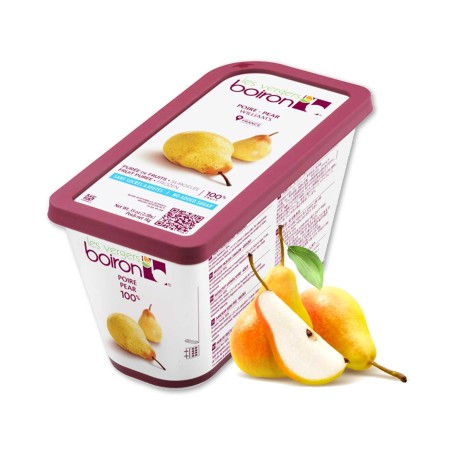 Pear Fruit Puree - Frozen - By Les Vergers Boiron - 100% Fruit - 2.2Lbs - Kosher