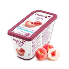 White Peach Fruit Puree - Frozen - By Les Vergers Boiron - 100% Fruit - 2.2Lbs - Kosher