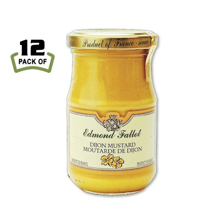 Traditional Dijon Mustard by Edmond Fallot - Authentic French gourmet mustard from Burgundy - 7.4oz glass jar