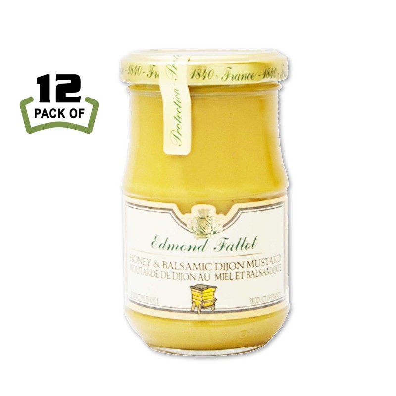 Honey & Balsamic Dijon Mustard by Edmond Fallot - French Gourmet - 7.4oz - (Pack of 12)