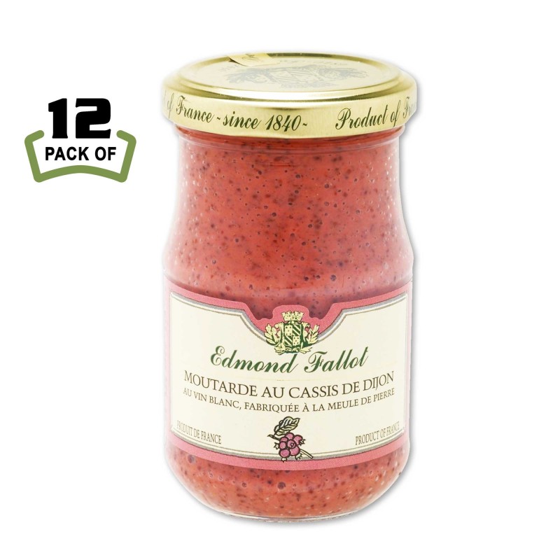 Blackcurrant Dijon Mustard by Edmond Fallot - French Gourmet - 7.4oz - (Pack of 12)
