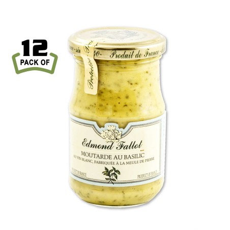 Edmond Fallot Basil Dijon Mustard - aromatic French mustard with basil - 7.4oz glass jar