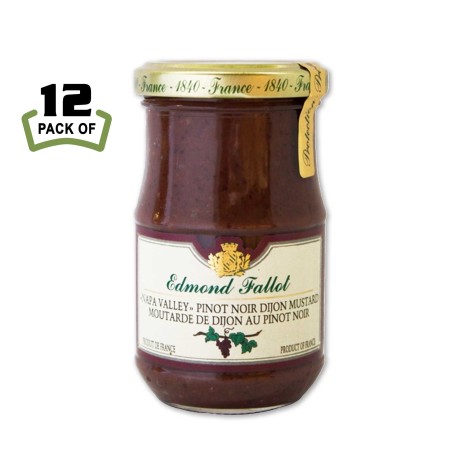 Edmond Fallot Pinot Noir Dijon Mustard - Burgundy wine mustard in a 7.4 oz glass jar