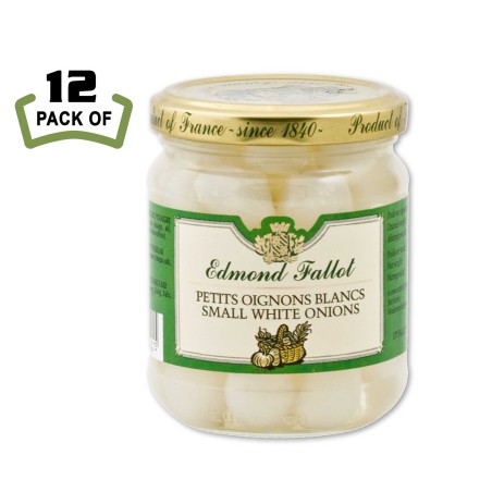 Crisp and tangy French white onion pearls by Edmond Fallot - 4.23oz glass jar