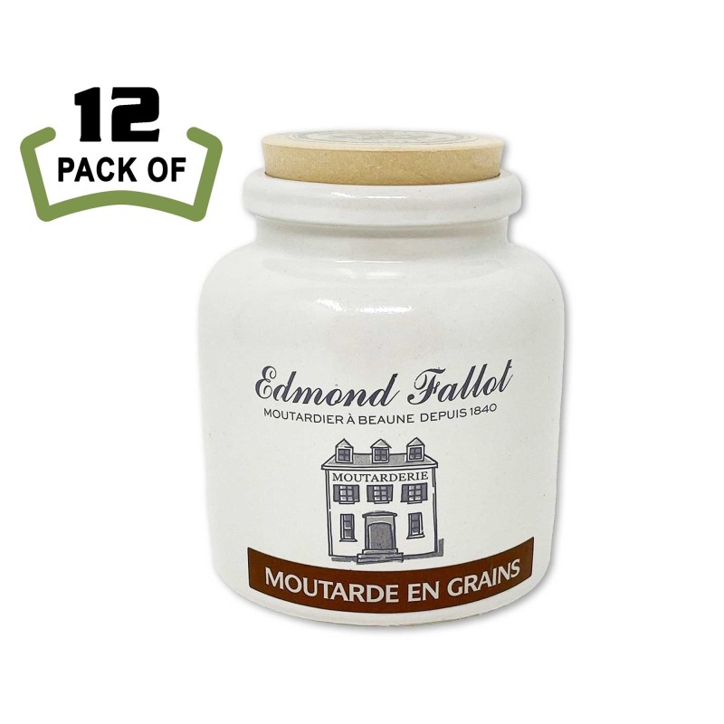 Whole Grain Mustard in a Stoneware Crock by Edmond Fallot - 8.8oz - (Pack of 12)