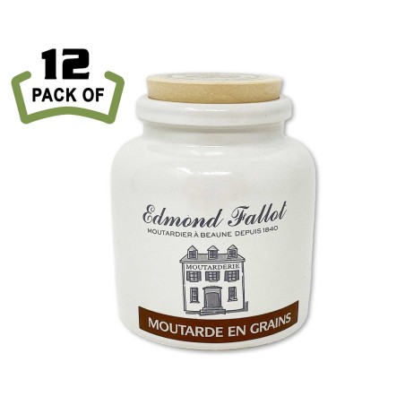 French whole grain mustard in a Stoneware Crock by Edmond Fallot - 8.8oz