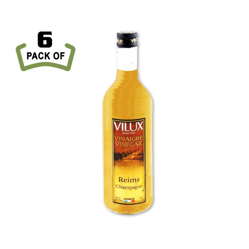 Reims Champagne Vinegar by Vilux - French Gourmet - 25.4oz - (Pack of 6)