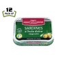 Whole Sardines in Extra Virgin Olive Oil by Les Mouettes d'Arvor - 4.05oz Tin - French Gourmet - (Pack of 12)