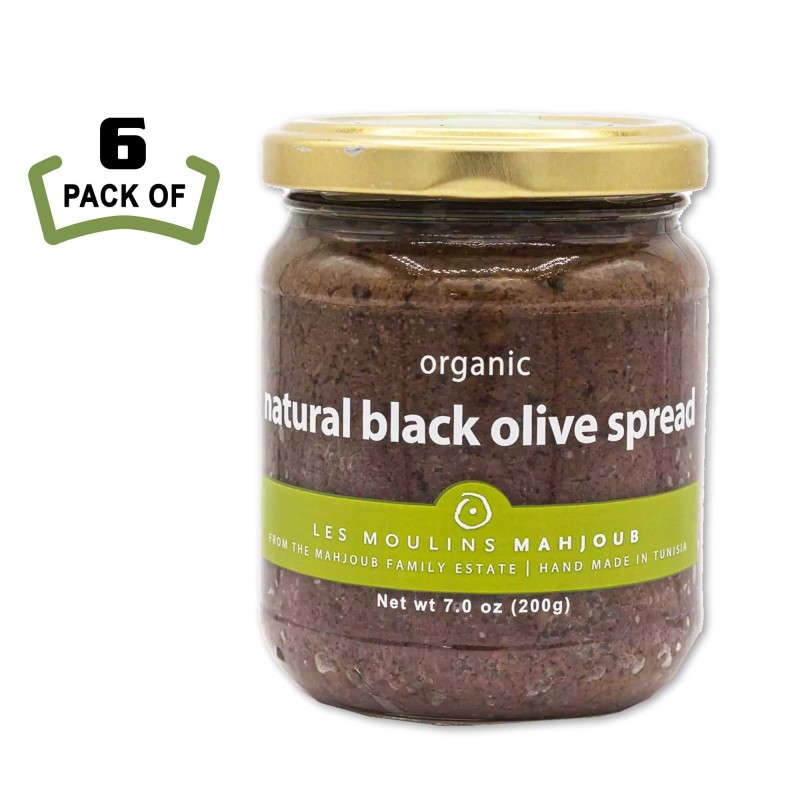 Organic Black Olive Spread by Les Moulins Mahjoub - 7oz - Gourmet Condiments - (Pack of 6)