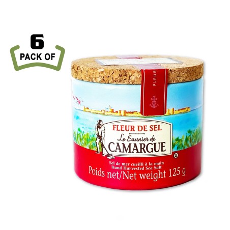 French Fleur de Sel by Le Saunier de Camargue - Finishing Sea Salt - 4.4oz - (Pack of 6)