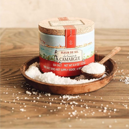 French Fleur de Sel by Le Saunier de Camargue - Finishing Sea Salt - 4.4oz - (Pack of 6)