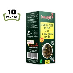 Green Lentils from Le Puy by Sabarot - 17.6oz - French Gourmet - (Pack of 10)