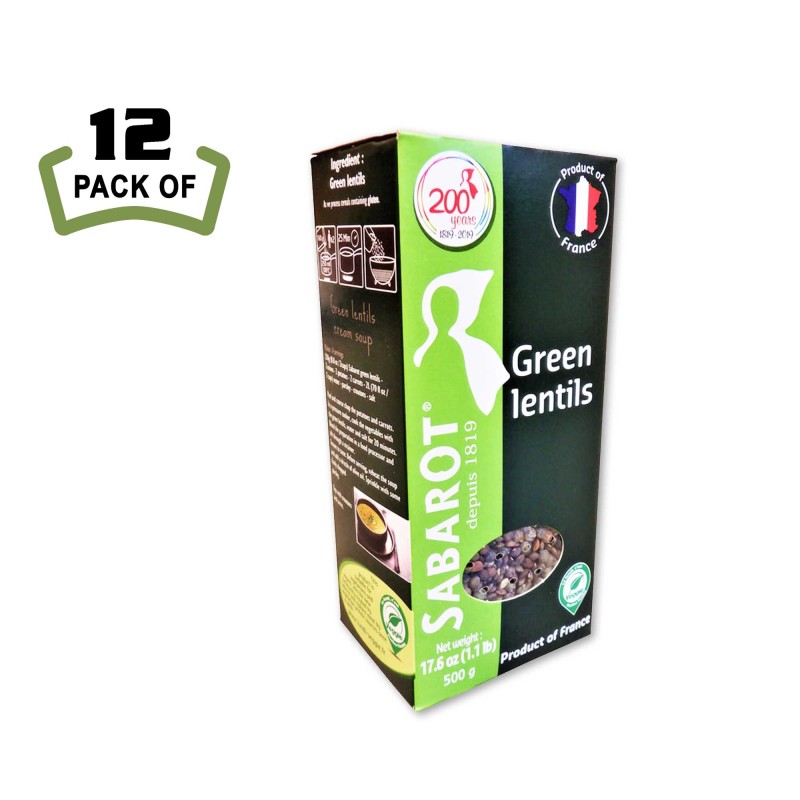 Green Lentils by Sabarot - 17.6oz - French Gourmet - (Pack of 12)