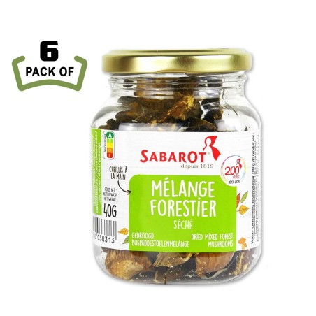 Dried Mixed Forest Mushrooms by Sabarot - 1.4oz - French Gourmet - (Pack of 6)