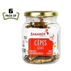 Dried Porcinis Mushrooms by Sabarot - French Gourmet - 1.4oz - (Pack of 6)