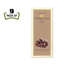 Praline Filled Chocolate bar with Coffee by Comptoir du Cacao - 2.8oz - French Gourmet Chocolate - (Pack of 9)