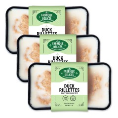 Duck Rillettes Perigord Style - Duck Breast Pate - by Fabrique Delices - 5oz - Pork-Free - Set of 3 Terrines