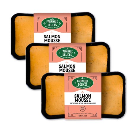 Smoked Salmon & Spinach Mousse - by Fabrique Delices - 7oz - Pork Free - Set of 3 Terrines