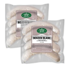 Boudin Blanc - White Pudding Sausages - by Fabrique Delices - All Natural - 4 Links - 1Lb - (Pack of 2)