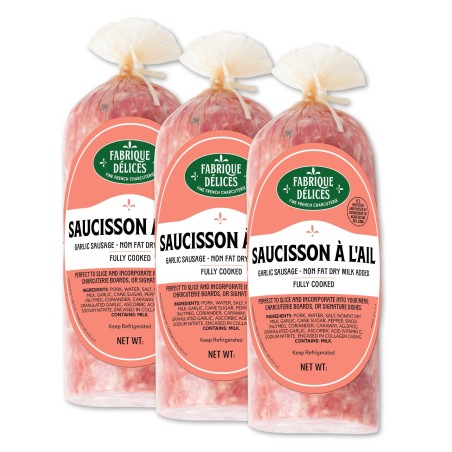 Garlic Sausage - by Fabrique Delices - 0.75Lb - (Pack of 3)