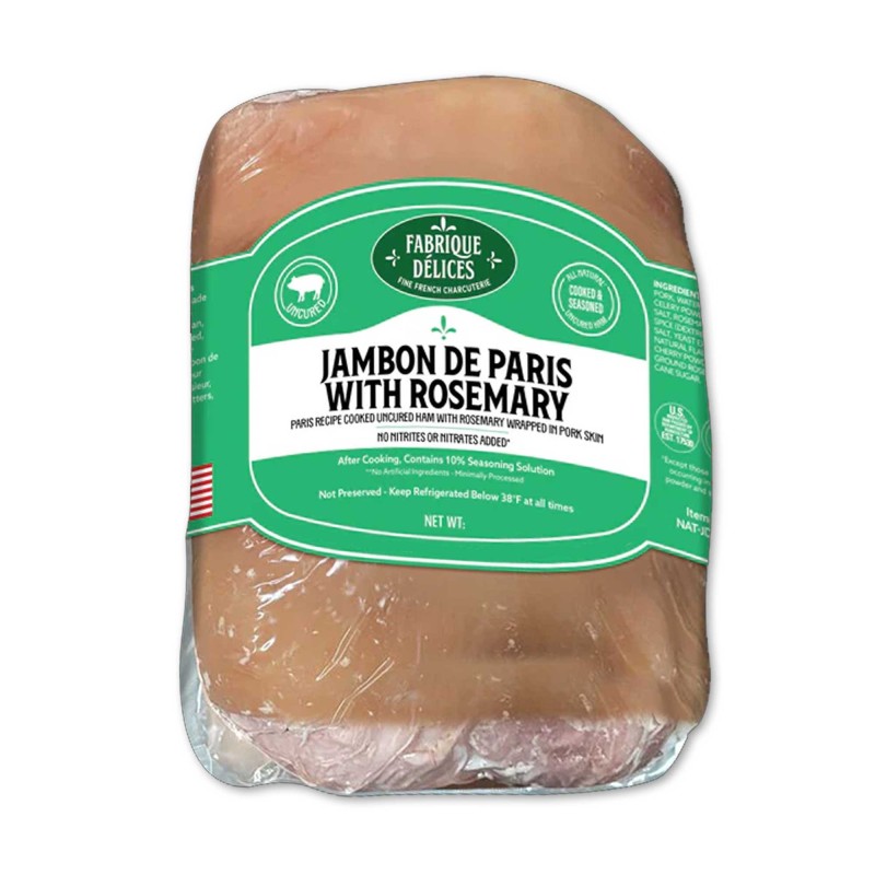 Cooked Ham Paris-Style with Rosemary - Jambon de Paris - by Fabrique Delices - Approx. 6Lbs