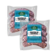 Venison Sausages with Cranberries - by Fabrique Delices - 4 Links - 1Lb - (Pack of 2)