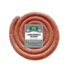 Spicy Merguez Lamb Sausages - By Fabrique Delices - Coil Shape - 100% Lamb - Pork Free - 1.5Lbs - Halal Certified