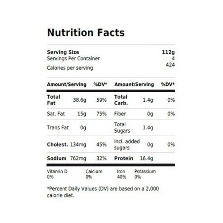 French-Style Blood Sausage - by Fabrique Delices - 4 Links - All Natural - 1Lb - (Pack of 2)