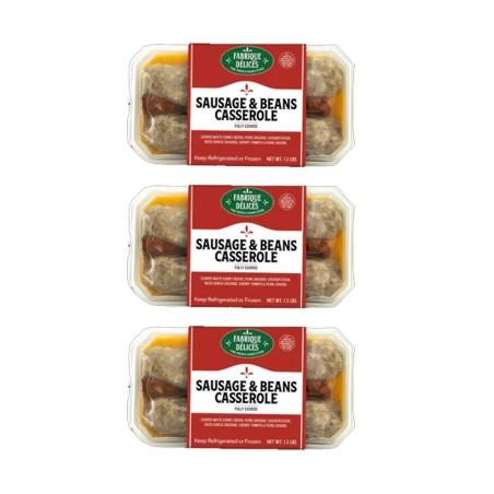 Sausage & Beans Casserole for Cassoulet - by Fabrique Delices - 1.3Lbs - (Pack of 3)
