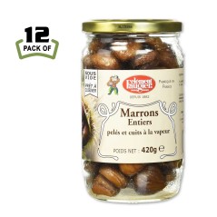 Whole Peeled Steamed Chestnuts in a Glass Jar by Clement Faugier - 14.8oz - (Pack of 12)