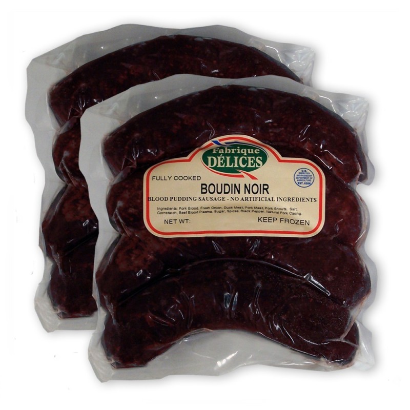 French Blood Sausage - 4 Links - 1Lb - by Fabrique Delices - (Pack of 2)